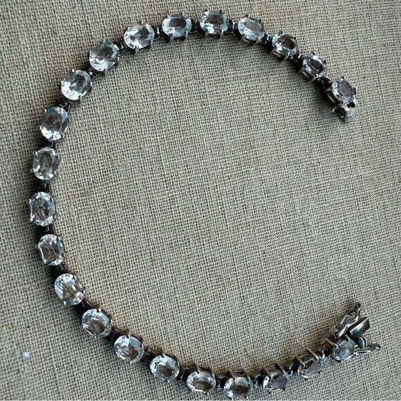 STERLING SILVER .925 TENNIS BRACELET WITH CLEAR STONES – 7.5” ✨ - Picture 8 of 16